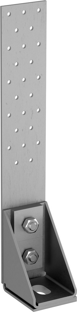 GH-HT2 Set Zuglasche G 2xM10 340x60x3,0mm, Fußwinkel mit Steg 103x75x60x3,0